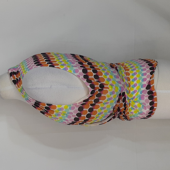 Lafayette rainbow polka dot silk wrap blouse size 14 - Picture 5 of 10